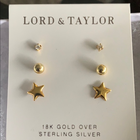 Gold over sterling silver earnings set - Picture 1 of 3